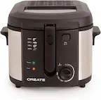 CREATE/FRYER OIL PRO/Freidora con Aceite con Tapa Transparente gris / 4 Programas de Fritura Preconfigurados