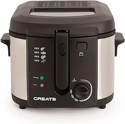 CREATE/FRYER OIL PRO/Freidora con Aceite con Tapa Transparente gris / 4 Programas de Fritura Preconfigurados