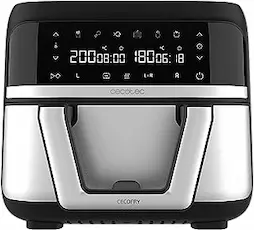 Cecotec Freidora de Aire sin Aceite de 9 L Cecofry Dual 9000 Air Fryer. 2850 W, Digital y Compacta, Temperatura Dual, Tecnología PerfectCook, Opción de dividir la Cubeta en 2 de 4,5L, 6 Modos