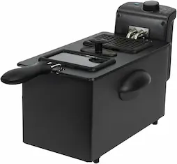 Cecotec Freidora Eléctrica CleanFry 3000 Black. 2180 W, 3 Litros, Acero inoxidable, Filtro OilClean que mantiene el aceite limpio, Tapa con ventana de visión, Filtro antiolores, Lacada en negro
