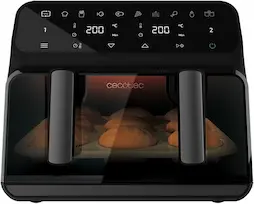 Cecotec Freidora sin Aceite Digital de 9 Litros Cecofry Advance 9000 Window. 2200 W, Dietética, Pared Divisoria Móvil, Temperatura dual de 80-200ºC, Ventana y Tecnología PerfectCook