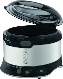 Moulinex AF179D Freidora, 1900 W, 2.1 L, color negro y plata
