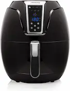 Princess 182021 Freidora sin aceite, 3.2 Litros, Ahorra hasta un 68,9% de energía, Panel de Control Digital Táctil, 7 programas, Temperatura y tiempo regulable, 30 Recetas PDF, Color Negro