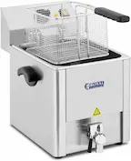 Royal Catering RCEF 13E-Ego Freidora Industrial Freidora Electrica Freidora Profesional (13 L, 3250 W, 230 V, Grifo de Vaciado, Acero Inoxidable, Incl. Cesta Tapadera)