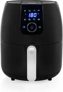 Princess 182025 Freidora sin Aceite, Panel de Control Digital Táctil, Fácil de Limpiar, 1500 Watts, Capacidad 4.5 L, 8 Programas, Temperatura y Tiempo Regulable, 30 Recetas Pdf, Color Negro