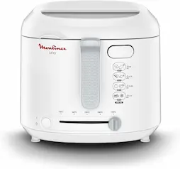 Moulinex - Freidora Uno AF2031 para 4 personas, capacidad de 1 kg, 1,8 l de aceite, color blanco