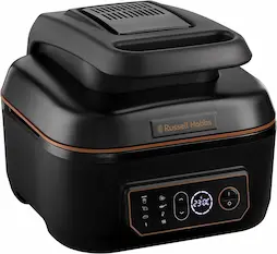 Russell Hobbs Freidora de Aire sin Aceite 5,5l, Robot de cocina & Grill XL, táctil, temporizador, recetas en español [Ahorra hasta un 44% en Energía] SatisFry 26520-56