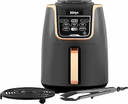 Ninja MAX Air Fryer, Freidora sin aceite, Digital, 5.2L, 5-in-1, Cesta Antiadherente apta para Lavavajillas, Freír, Hornear, Calentar, Desecar, Cobre/negro, Exclusiva de Amazon, AF150EUCP
