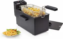 Princess 182727 Freidora eléctrica, Zona Fría, 2000 W, Volumen de 3 L, Temperatura hasta 190ºC, Negro