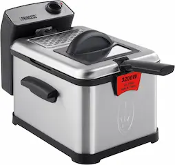 Princess 183001 Freidora Superior, Zona fría y filtro de seguridad, 3200 W, 3 litros, Acero inoxidable, Negro