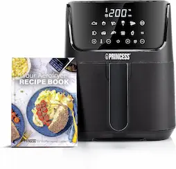 Princess 182031 Freidora sin aceite de 3.5 L, hasta un 70 % menos de consumo de energía, libro con 30 recetas incluido, 11 programas, temperatura y tiempo regulables, panel de control digital táctil