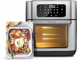 Princess 182065 Freidora sin aceite y Horno de 10 L, hasta un 66.7% menos de consumo de energía, libro con 30 recetas incluido, 10 programas, con accesorios